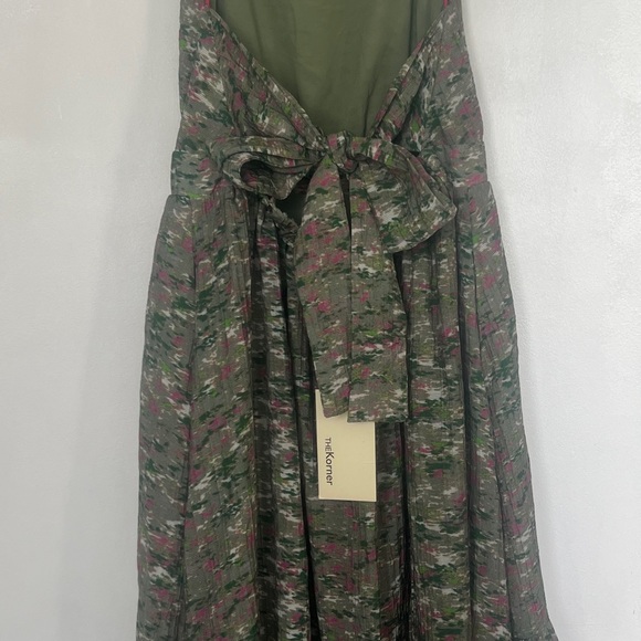 THE KORNER Floral Green Tiered Midi Dress with Spaghetti Straps - Picture 6 of 8